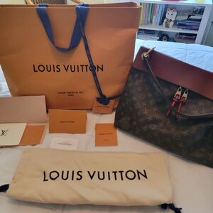 Louis Vuitton Brown and Tan Hobo Bag